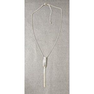 AVON vintage silver tone necklace with 3" hanging pendant 15-17" adjustable
